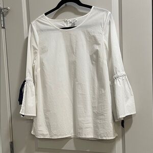J. Crew White Blouse with Bell Sleeves